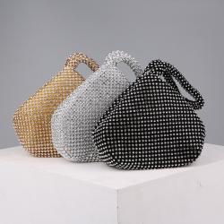 Women's Evening Clutch Triangle Design Wedding Purse Excellent Quality Handmade Handbag for Party Fashion Rhinestones Bag