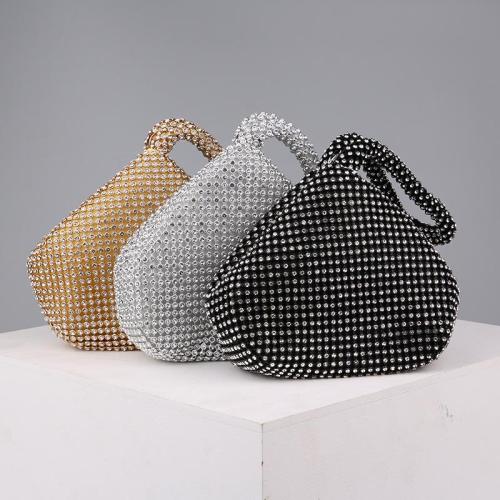 Women's Evening Clutch Triangle Design Wedding Purse Excellent Quality Handmade Handbag for Party Fashion Rhinestones Bag