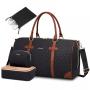 LOVEVOOK 21 in Weekender Bag with Toiletry pouch 3pc Overnight Bag with Shoe Quilted Gym duffle Wet Pocket Travel Duffle bag