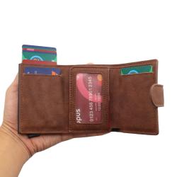 Wholesale pop up wallet card holder leather metal wallet rfid blocking aluminium card holder