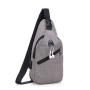OEM740 Wholesale Cheap Sling Bag Outdoor Travel Men Crossbody Chest Bag With Headphone Plug Custom Logo Oxford Back Pack