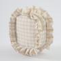 Personalized Logo Basic X-Large Pink Green Beige Ruffled Travel Makeup Pouches Gingham Pouch Bag Ruffle Cosmetic Toiletry Bag