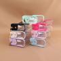Stock New Style Travel Makeup Zipper Candy Color Transparent Brush Bag Button PVC Gift Organizer Cosmetic Durable Bag