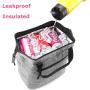 Grey Lunch Bag Insulated Lunch Box Wide-Open Lunch Tote Bag Large Drinks Holder Durable Nylon Thermal Snacks