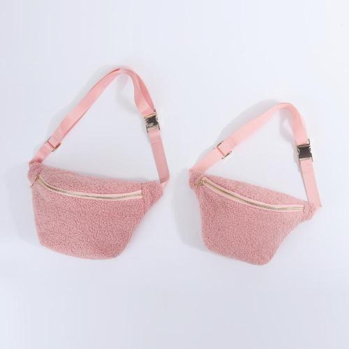 Keymay Bag Manufacturer Wholesale Custom Logo Sherpa Belt Bags Cell Phone Waist Bag Soft Teddy Crossbody Pink Fanny Pack