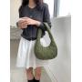 2024 Trend Lattice Pattern Cotton Bag Winter Fashion Clouds Handbag Soft Puff Bag Female