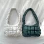 Fashion Creative Design Pleated Plaid Shoulder Bag Women Soft PU Leather Hand Bags Ladies Trendy Handbags