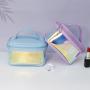 Custom Logo  Laser Glitter Pvc Holographic Mini Waterproof Plastic Portable Makeup Cosmetic Bags