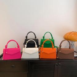 Simple pu leather 2024 temperament retro small square bag shoulder bag for women fashion female crossbody bags handbag