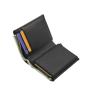 Mens luxury pop up wallet wholesale rfid blocking aluminum card case genuine leather slim bifold wallet
