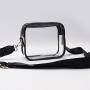 Keymay RTS Stock High Quality Pvc Clear Black Shoulder Bags Ladies Crossbody Bag Women Shoulder Clear Bag Stadium Approved