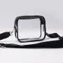 Keymay RTS Stock High Quality Pvc Clear Black Shoulder Bags Ladies Crossbody Bag Women Shoulder Clear Bag Stadium Approved
