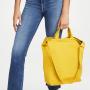 Custom Yellow Large Casual Work Shoulder Bag Daily Crossbody Hobo Handbags with Detachable Shoulder Strap Tote Bag Cotton Canvas