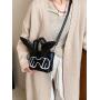 New mini print color contrast niche design pu female bag rabbit Tote bag