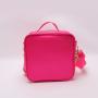 Wholesale Stock Low MOQ Portable Cute Pink School Lunch Bag Custom Logo Waterproof Solid Color Kids Insulated Lunch Bag