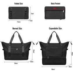 Gelory Large Capacity Travel Polyester Duffel Bag Lightweight Waterproof Dry And Wet Separation Foldable Storage Bag For Travel
