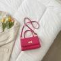 Ins Popular Fashion Small Bag Female Personality Patent Leather Crocodile Print Bag Acrylic Chain One Shoulder Underarm Bag Tide