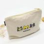 16 Oz Cotton Canvas Zipper Cosmetic Brush Packaging Bag Travel Girls Makeup Pencil Case Cosmetic Pouch With Custom Logo
