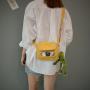 Fashion transparent PVC messenger bag with custom mini canvas ita bag