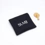 Eco-Friendly Canvas Gold Zipper Makeup Bag Natural Black Custom Logo Cotton Canvas Makeup Cosmetic Pouch