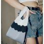 Gelory New Flower knitted bag large capacity tote bag student shoulder wool bag for women