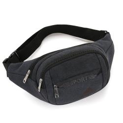 Men Unisex Canvas Waist Bag Cash Pouch Custom Logo Canvas Sports Fanny Pack Bum Bag