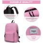Pink Student School Bag Bookbag Backpack for College Students Teens Kids Men Women