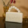 New Women's Pearl Beaded Clutch Evening Handbags for Formal Bridal Wedding Clutch Purse Prom Cocktail Party