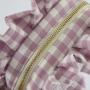 Pretty Design Unique Style Innovation Zhejiang Trendy Luxury Zipper Makeup Pouch Gingham Ruffled Girl Checker Cosmetic Bag