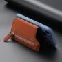 New Mobile Phone Card Cover Clam shell Bag Multi-Insert Card Holder Zipper Mobile Phone Bag Creative Back Stick Card Wallet Y554