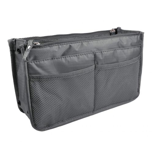 Cosmetic Bag For Women Double Zipper Makeup Bag Toiletries Grooming Kit Large Nylon Travel Insert Organizer Handbag Purse