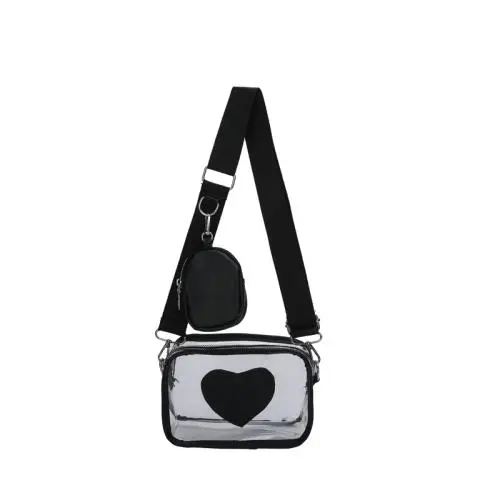 Wholesale Fashion Customized Stadium Approved Transparent PVC Clear Purse Women Crossbody Bags for Concerts