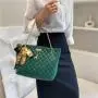 Big Capacity Designs Silk Scarf Lattice Bow Knot Diamond Chain Women's One Shoulder Tote Bag Luxury Ladies Purses and Handbags