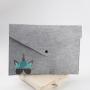 Custom Logo Printed A4 Felt Envelope File Bag Button Storage Bag Case Document Bills Paper Container Kit Pouch