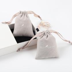 Wholesale Small Cotton Linen Gift Cosmetic Bag Drawstring Cotton Muslin Dust Cosmetic Pouch