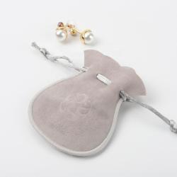 Customized Velvet Drawstring Jewelry Pouch Gray High End Suede Jewelry Bag