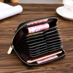OEW070 New RFID Card Holder Pop Up Minimalist Mini Wallet Men Genuine Leather Wallets Money Clip Purse For Men Leather Wallet