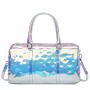 Custom Logo Stylish Laser Jelly Gym Yoga Luggage Handbag Transparent Pvc Holographic Travel Duffel Bag