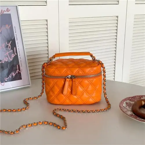 New Design Women Small Crossbody Purses Circle Designs Pu Leather Side Shoulder Chain Mini Hand Bags