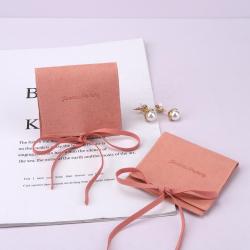Custom Logo Printing Microfiber Jewelry Pouch Small Emboss Envelope Earring Necklace Packing Microfiber Bag