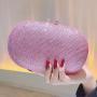 New Fashion Dinner Women's Diamond encrusted Clutch Bag Banquet Party Evening Dress Bag Oval One Shoulder Crossbody Bag Pure