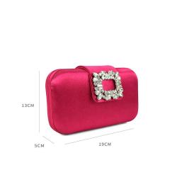 Wholesale Luxury Diamond Rhinestone Buckle Satin Ladies Evening Bag Wedding Clutch Purse Fancy Custom Minaudiere Womens Clutches
