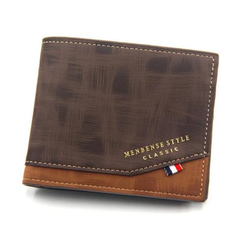 ZWY279 New Hot Gold Printed Hinge Men Short Wallet Wholesale PU Lightweight Frosted Card Case Daily Business Simple Money Clip