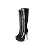 Botas De Mujer Ladies Fall Winter Stiletto Heels Dress Boots Women Thick Platform Side Zipper Thin High Heeled Knee High Boots