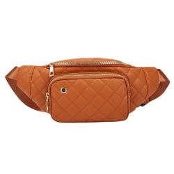 2024 Customized Embroidery PU Leather Fashion Fanny Pack For Unisex Crossbody Bag