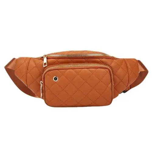 2024 Customized Embroidery PU Leather Fashion Fanny Pack For Unisex Crossbody Bag