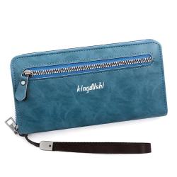 ZR341 New Men's Long Wallet Business Casual Double Zipper Handbag Large Capacity Multi Card Mobile Case