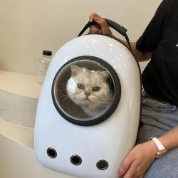 KBW444 Cat Bag Wholesale  New Go Out Portable Transparent Double Shoulder Space Bag Large Capacity Breathable Cat Pet Bag
