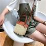 2024 fashion straw bucket bag new ladies design shoulder bag simple fashion atmosphere popular handbag