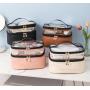 Multifunction Transparent Large Capacity Zipper Makeup Bag Double Layer PVC PU Toiletry Cosmetic Bag